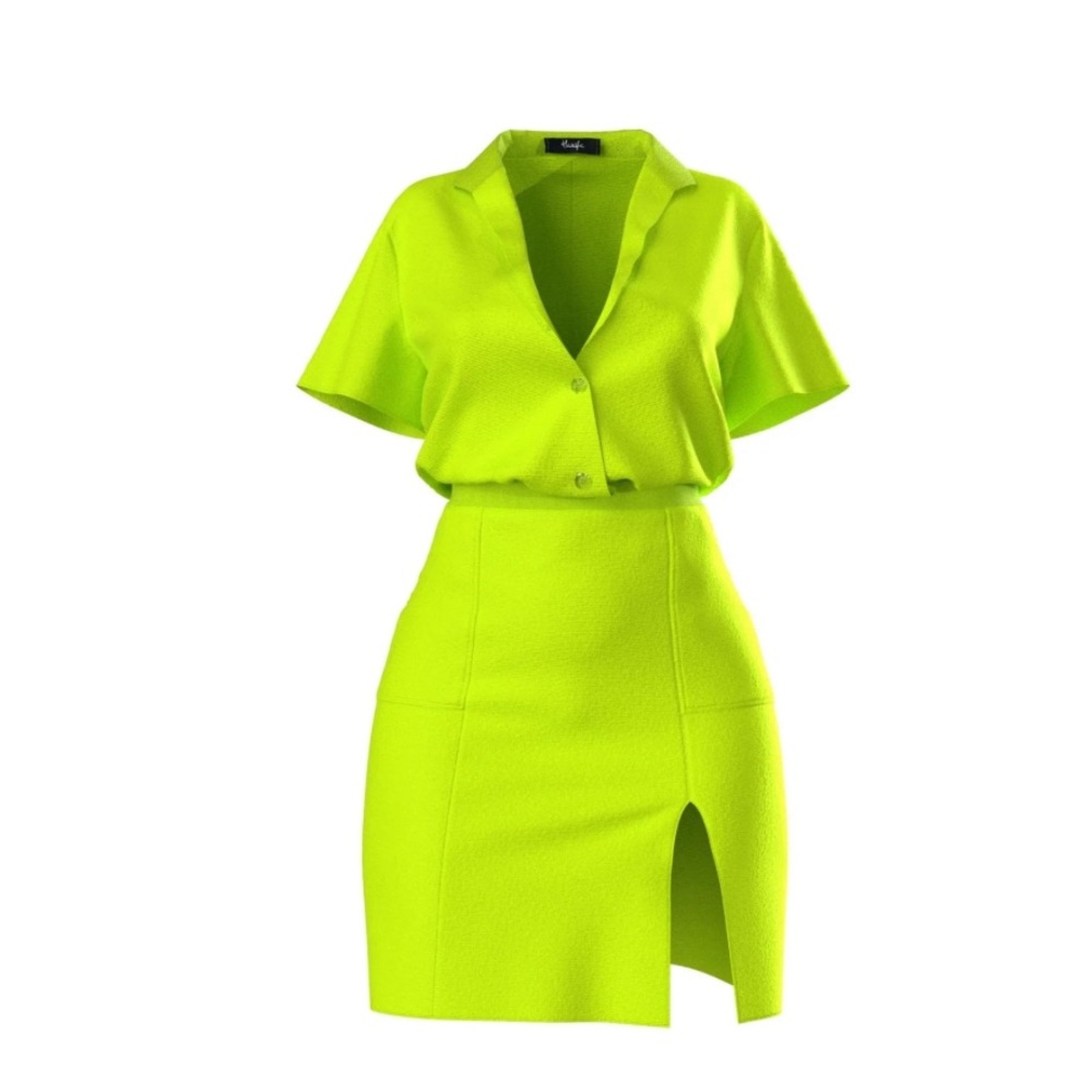 Hanifa Neon Green Two-Piece Set